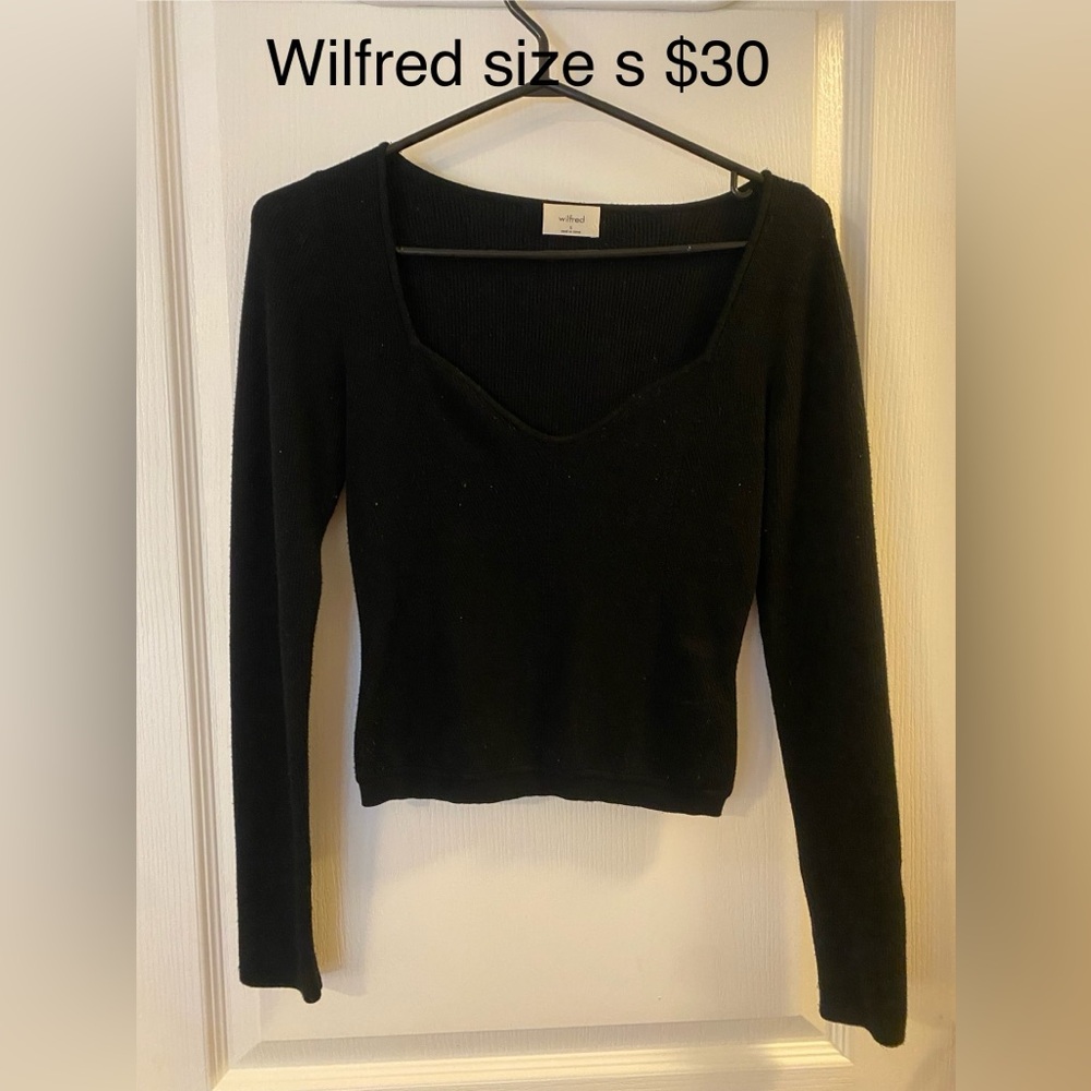 Wilfred Black Ribbed Long Sleeve Top